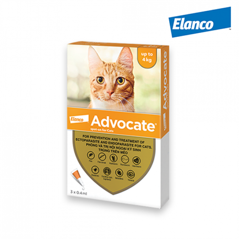 Nhỏ gáy trị ve rận, ngừa ghẻ, xổ giun cho mèo Advocate