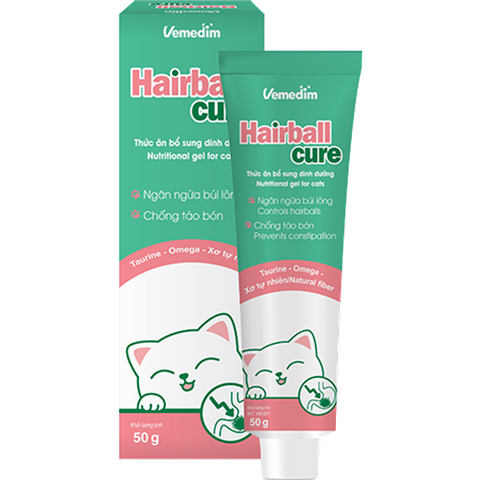 Gel tiêu búi lông hỗ trợ tiêu hóa cho mèo Hairball Cure Vemedim