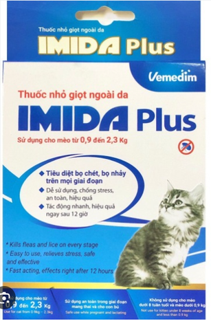 Imida Plus nhỏ gáy ve rận cho mèo