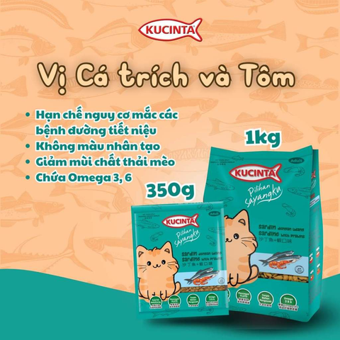Thức ăn hạt dành cho mèo từ 3 tháng tuổi Kucinta