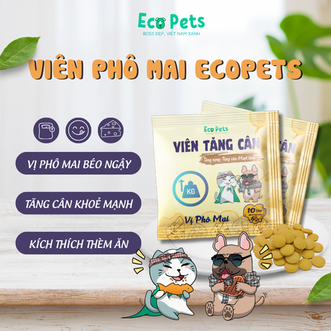 Viên sữa hỗ trợ tăng cân cho chó mèo Eco Pet
