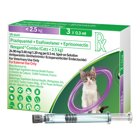 NexGard combo trị ve rận, ghẻ, xổ giun cho  mèo