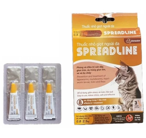 Nhỏ gáy cho mèo trị ve rận, xổ giun Spreadline