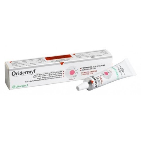 Oridermyl - Thuốc bôi trị viêm tai, ve, rận, nấm, ghẻ 10g
