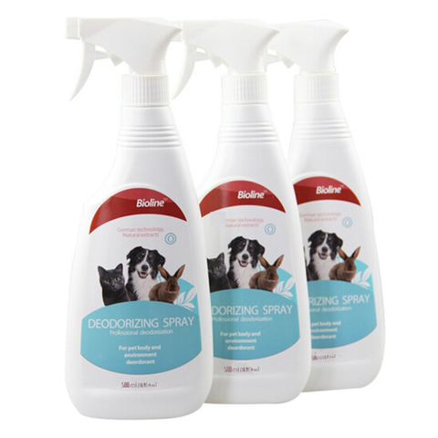 Xịt khử mùi diệt khuẩn cho chó mèo Bioline - Chai 500ml