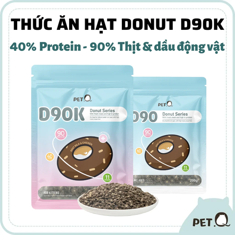 THỨC ĂN HẠT PET.Q DONUT D90 & D90K CHO MÈO