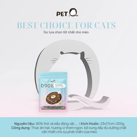 THỨC ĂN HẠT PET.Q DONUT D90 & D90K CHO MÈO