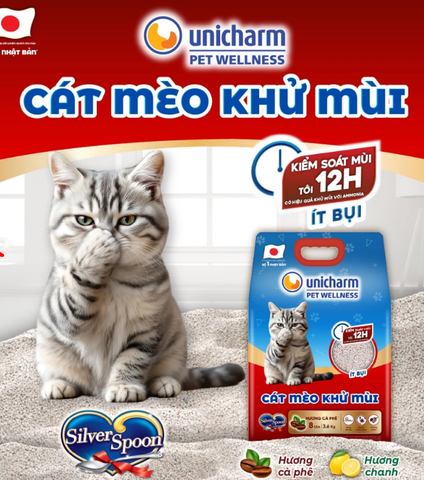 Cát đất sét Unicharm 8L/3.6kg