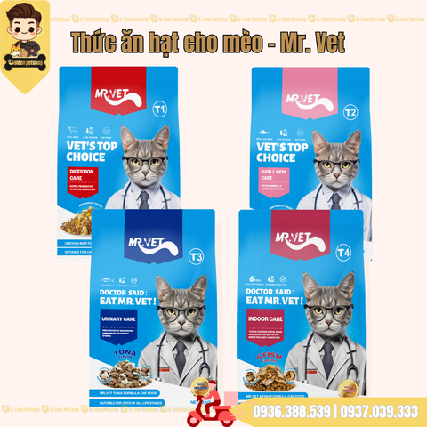 Thức ăn hạt cho mèo Mr Vet - Nhiều loại