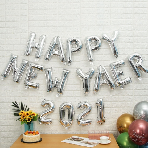 Bóng Bay Happy New Year - Bạc