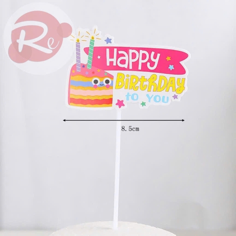 Topper HPBD hoạt hình - Mẫu 5