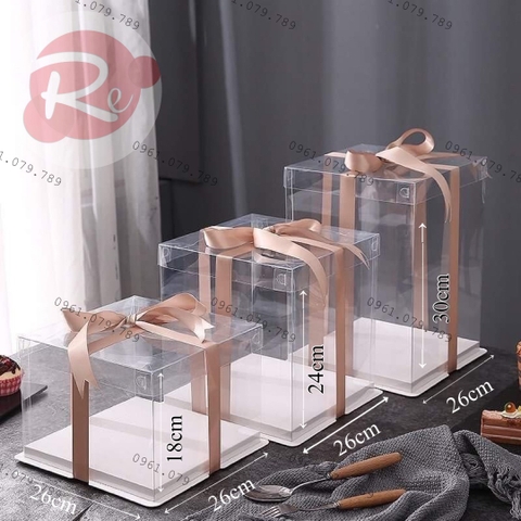 Hộp mica trong suốt 26x26x30 (3 tầng)
