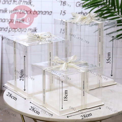Hộp mica trong suốt 28x28x25 (2 tầng)