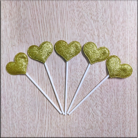 Da phồng - Tim nhũ - Vàng (set 60 cây)