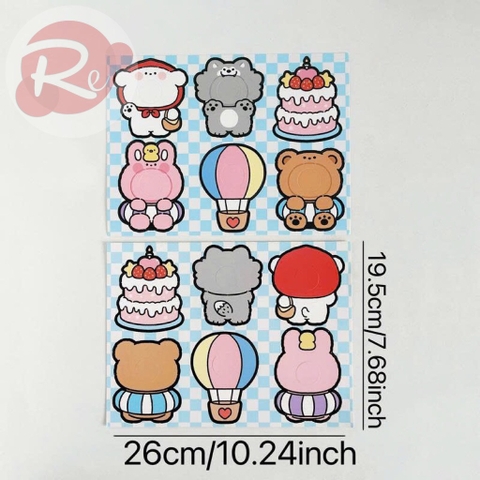 Set 6 giấy bọc kẹo - Thỏ, gấu, khinh khí cầu