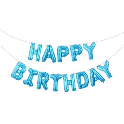 Bóng Bay Happy Birthday - Xanh Bi