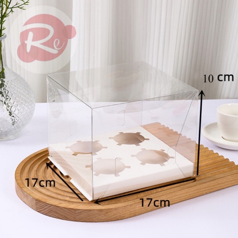 Hộp bánh Cupcake Mika - 4 ngăn (17x17x13,5)
