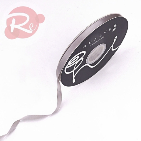 Ruybang lụa trơn 1cm-100m - Màu ghi