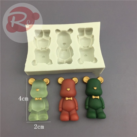 Khuôn Silicon - 3 Gấu Bearbrick