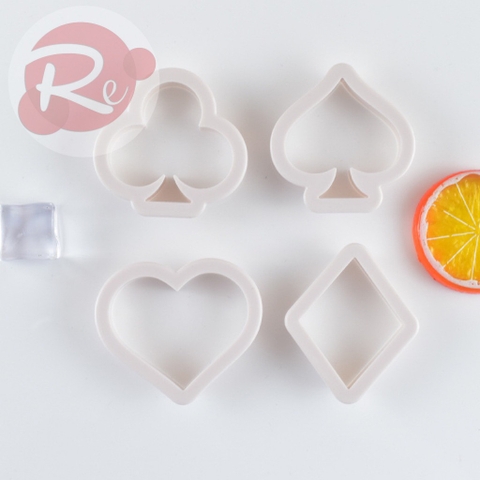 Khuôn ấn fondant - Cơ, rô, tép, bích