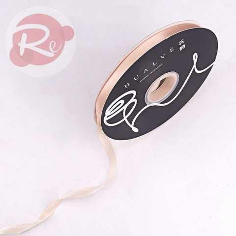 Ruybang lụa trơn 1cm-100m - Màu vàng đồng