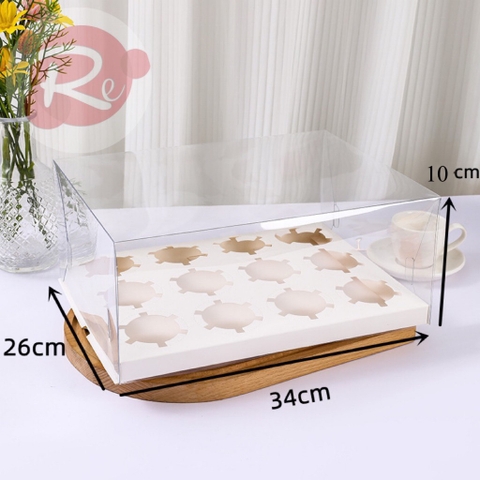 Hộp bánh Cupcake Mika - 12 ngăn (34x26x13,5)