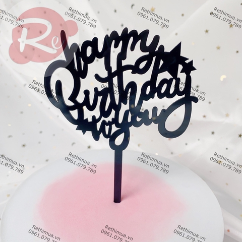 Thẻ meka - HPBD to you Sao - Đen (gói 10 chiếc)