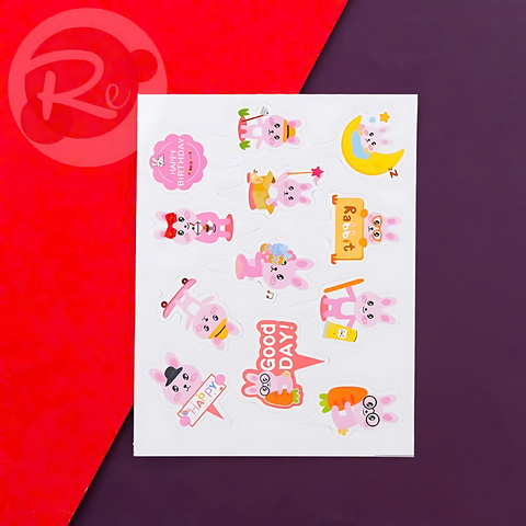 120 thẻ cupcake Thỏ Bunny hồng