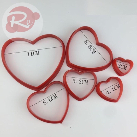Khuôn ấn fondant - Trái tim rỗng