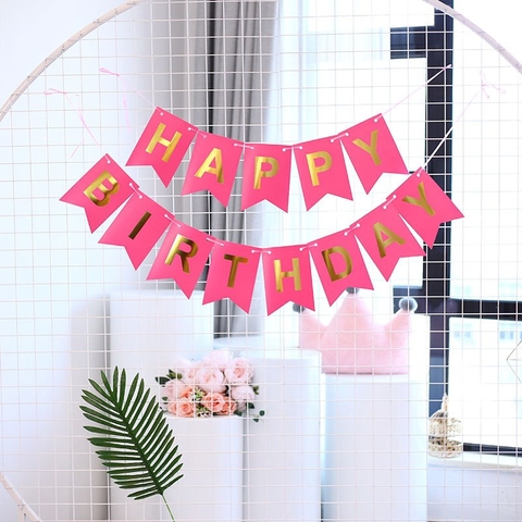 Dây chữ HPBD Giấy - Hồng đậm