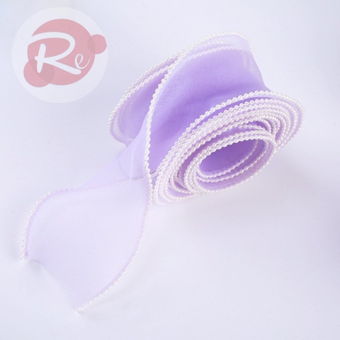 Ruybang voan ngọc trai - Tím (6cm - 2m)