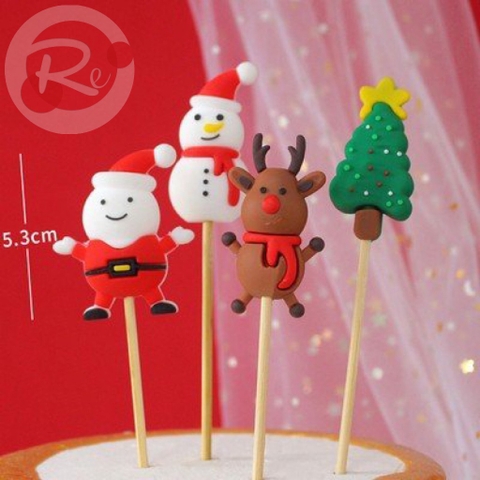 Que cắm Silicon - Bộ 4 Noel