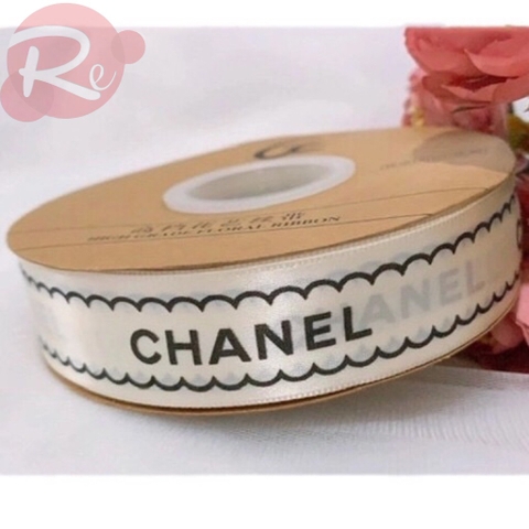 Ruybang Chanel 2.5cm - 50cm - Trắng