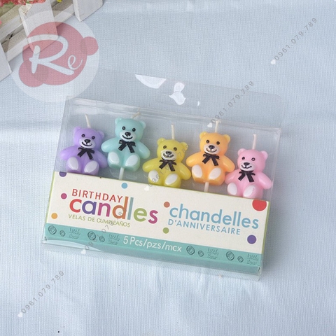 Hộp 5 nến gấu - Gấu sắc màu