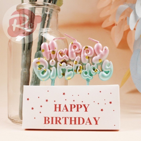 Nến HPBD - Nhũ xanh hồng