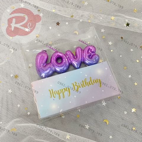 Nến Love - Nhũ tím