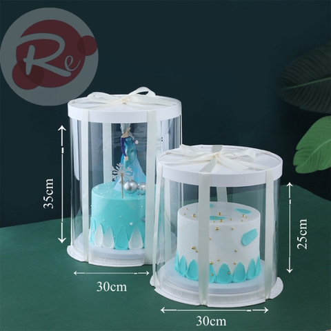Hộp mica tròn 30x25 (2 tầng)