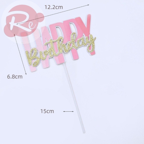 Topper HPBD - Hồng