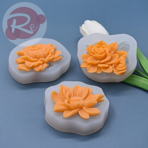 Khuôn Silicon - Bộ 3 khuôn hoa hồng