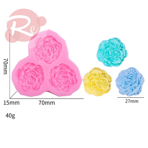 Khuôn Silicon - 3 bông hồng