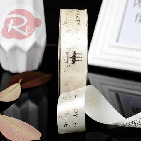 Ruybang HPBD Bánh sinh nhật (2.5cm-22m) - Trắng sữa