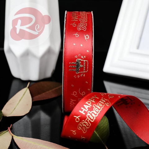 Ruybang HPBD Bánh sinh nhật (2.5cm-22m) - Đỏ