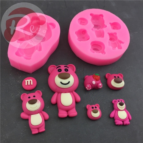 Khuôn Silicon - Bộ 2 khuôn Gấu Lotso