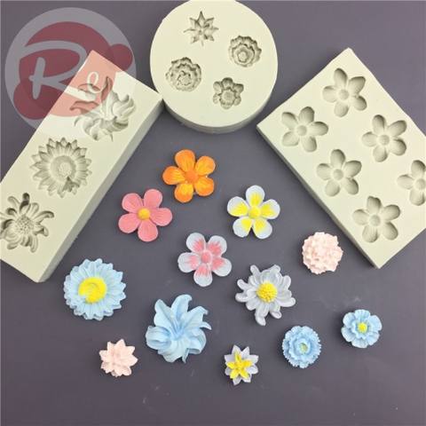 Khuôn Silicon - Bộ 3 hoa cúc mini