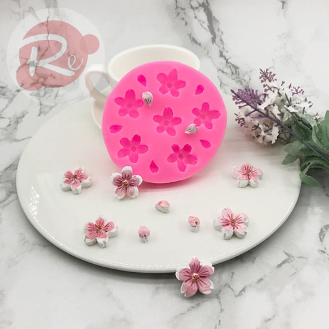 Khuôn Silicon - 6 Bông hoa đào