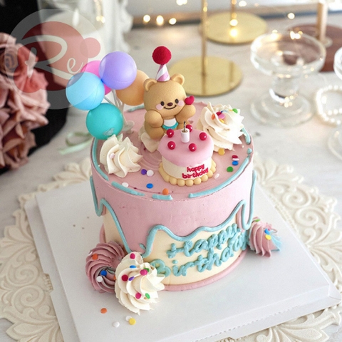 Bộ 2 Gấu và bánh sinh nhật