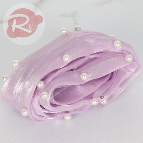 Ruybang lụa óng ngọc trai 4.5cm-10m - Tím