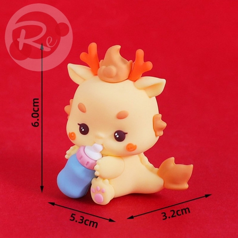 Rồng vàng cầm bình sữa - Xanh