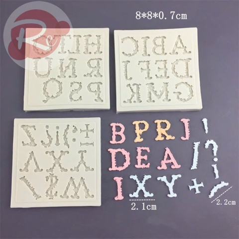 Khuôn Silicon - Bộ 3 chữ ren kiểu 1