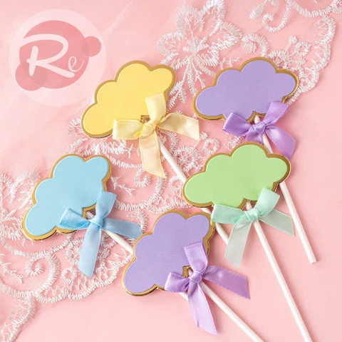 5 thiệp trơn - Đám mây nhiều màu